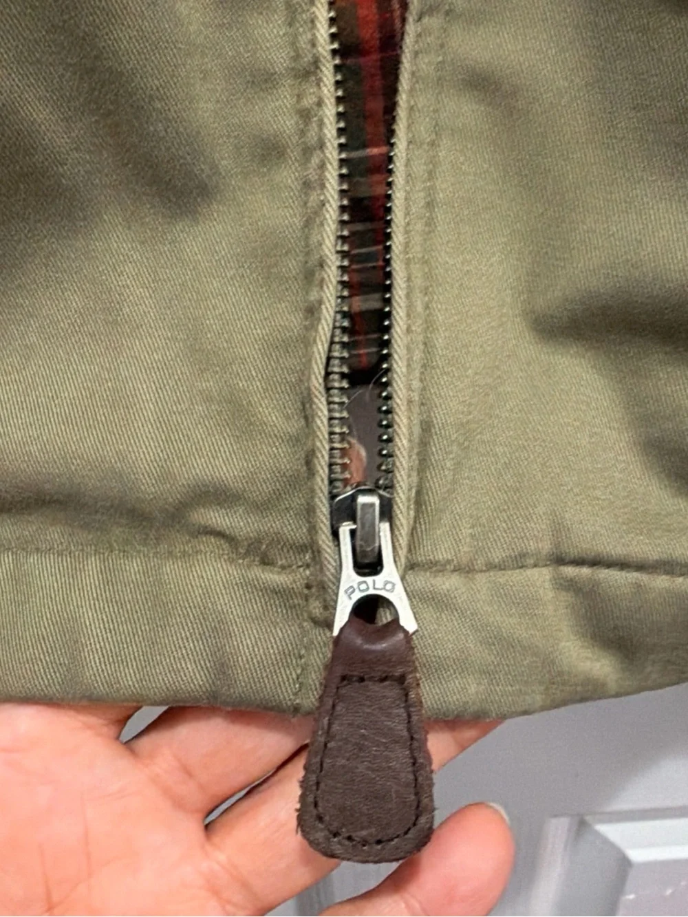 90s Polo Ralph Lauren Harrington jacket Logo Vintage Men's Olive Tone Size XL
